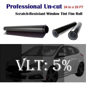 MKbrother Uncut Roll Window Tint 5% VLT 24” X 25’