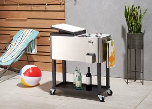 image feature cooler cart on wheels