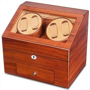 JQUEEN Automatic Wood Watch Winder Display Box Storages