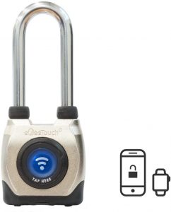 eGeeTouch Outdoor Smart Padlock 3rd Gen, Weatherproof, Rugged Design for Commercial use, Bluetooth c w NFC Fob