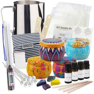 Candle Making Kit, DIY Candle Making Supplies with 21 Oz Beeswax, 10 Cotton Wicks, 4 Candle Tins, 4 Fragrances, Dyes, and other Supportive Tools
