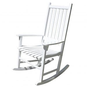 Merry Garden Acacia Wood White Rocking Chair