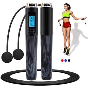 Cordless Jumping Rope, Digital Silicone Non-slip Handle Jumping Rope with Counter, Adjustable Skipping Rope for Men Women Kids Training Exercise, Smart Counting Jumping rope