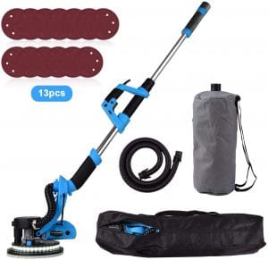 Electric Pole Sander, Ginelson Electric Pole Sander 800W, Detachable Base, Vacuum Automatic Dust Absorption, 13 Sanding Discs, Variable Speed 500-1800RPM, Double-Layer LED, with Carry Bag, ETL Listed