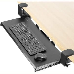 VIVO Large Keyboard Tray Under Desk Pull Out with Extra Sturdy C Clamp Mount System, Black 27 x 11 inch Slide-Out Platform Computer Drawer for Typing and Mouse Work