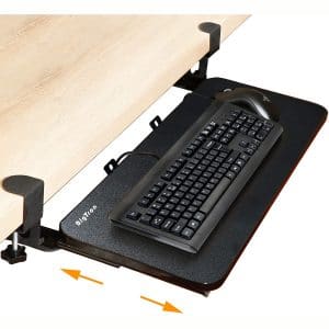 BigTron Clamp Keyboard Tray [26” x 10”] Ergonomic Sliding Under Desk Keyboard and Mouse Platform, Retractable Undermount Drawer