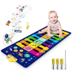 Kids Musical Piano Mat Floor Dance Mat Musical Toys with 20 Keys Piano Keyboard 8 Instrument Sounds Touch Play mat Early Education Toys Gift