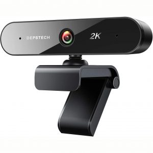 Camara with Microphone, DEPSTECH 2K QHD USB Web Camera with Auto Light Correction, Desktop Laptop Computer Camera Streaming Camera