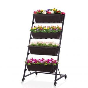 Taleco Gear Vertical Raised Garden Bed with 4 Container Boxes