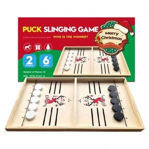 Purelemon Head to Head Wooden Desktop Table Sling Puck Games