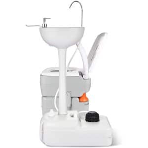 YITAHOME Sink and Toilet, 17 L Hand Washing Station &amp; 5.3 Gallon Flush Potty,for Outdoor,Camping, RV, Boat, Camper, Travel