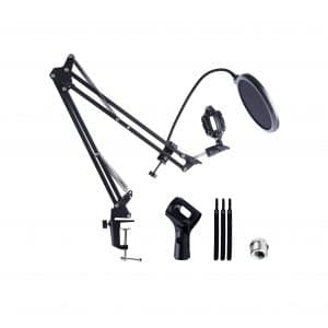 TOOSUN Microphone Arm Stand Adjustable Suspension with Pop Filter